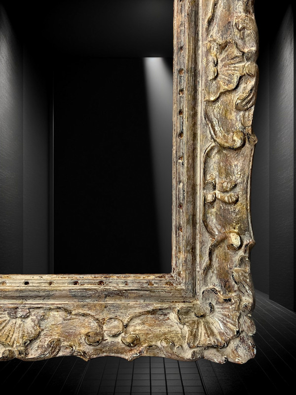ANCIENT 19th CENTURY FRAME IN WOOD AND GILDED STUC SCULPTTED FOR PAINTING 53 cm x 40 cm