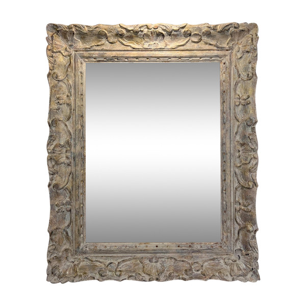 ANCIENT 19th CENTURY FRAME IN WOOD AND GILDED STUC SCULPTTED FOR PAINTING 53 cm x 40 cm