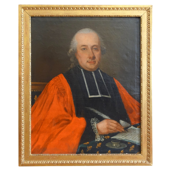 Ecole française du XVIIIe siècle, portrait d'aristocrate, magistrat d'époque Louis XVI