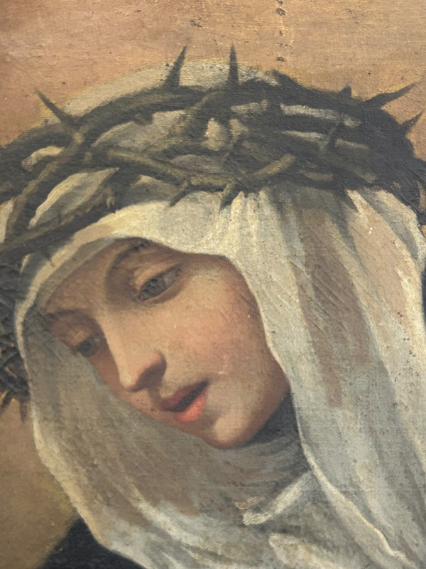 école Florentine Du XVIIème - Entourage De Volterrano - Sainte Catherine De Sienne En Prière 