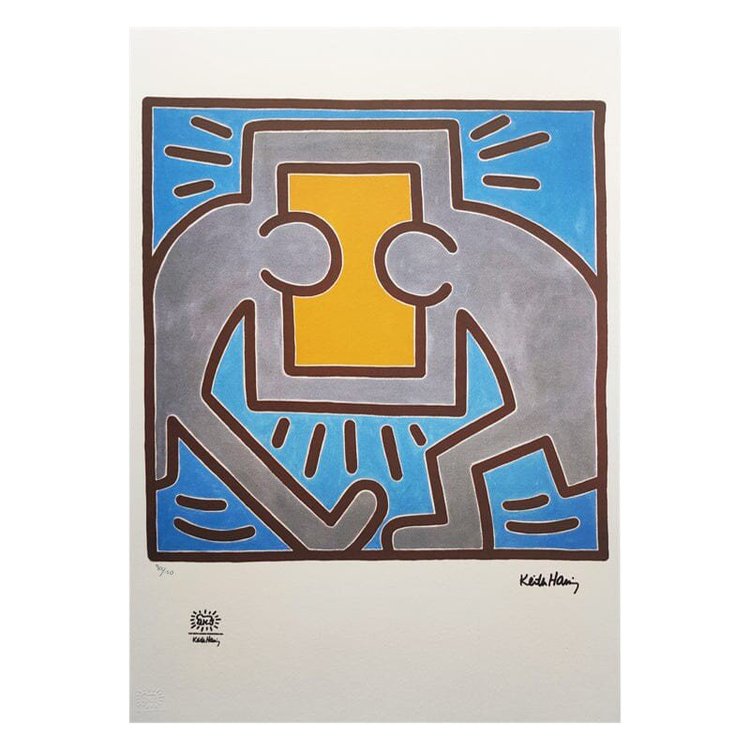 1990 Superbe lithographie Keith Haring à édition limitée