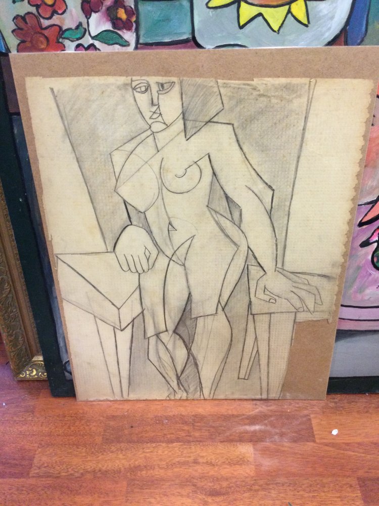 Cubist drawing from the '50s