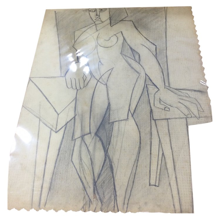 Cubist drawing from the '50s