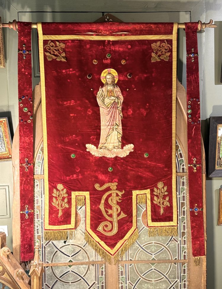Grande stendardo con Cristo - XIX secolo