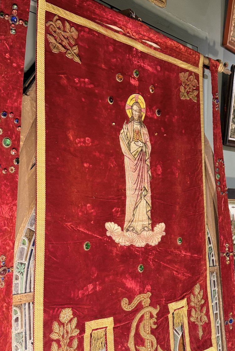 Grande stendardo con Cristo - XIX secolo