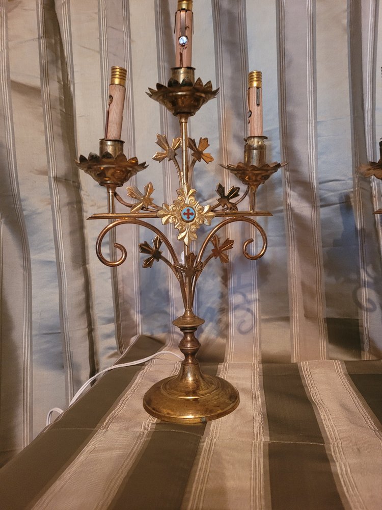 Pair of church candlesticks, circa 1900