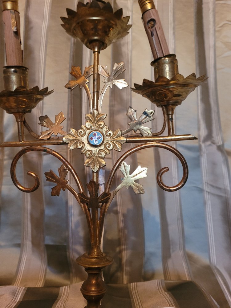 Pair of church candlesticks, circa 1900
