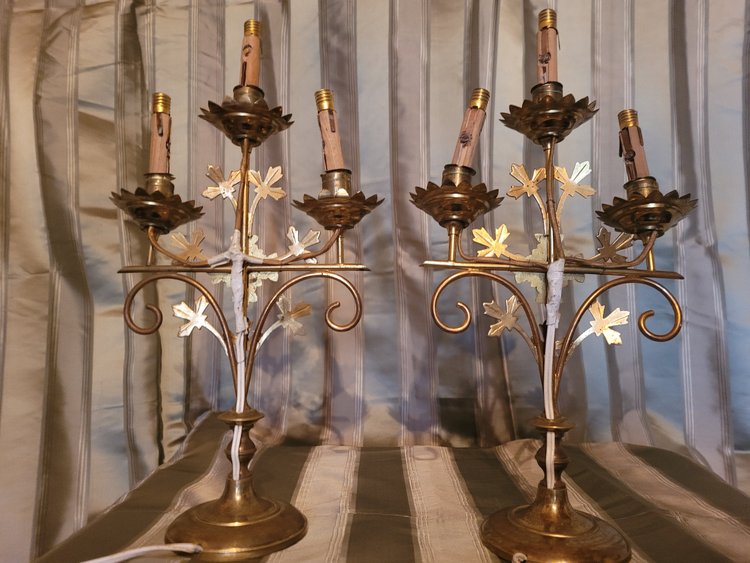 Pair of church candlesticks, circa 1900