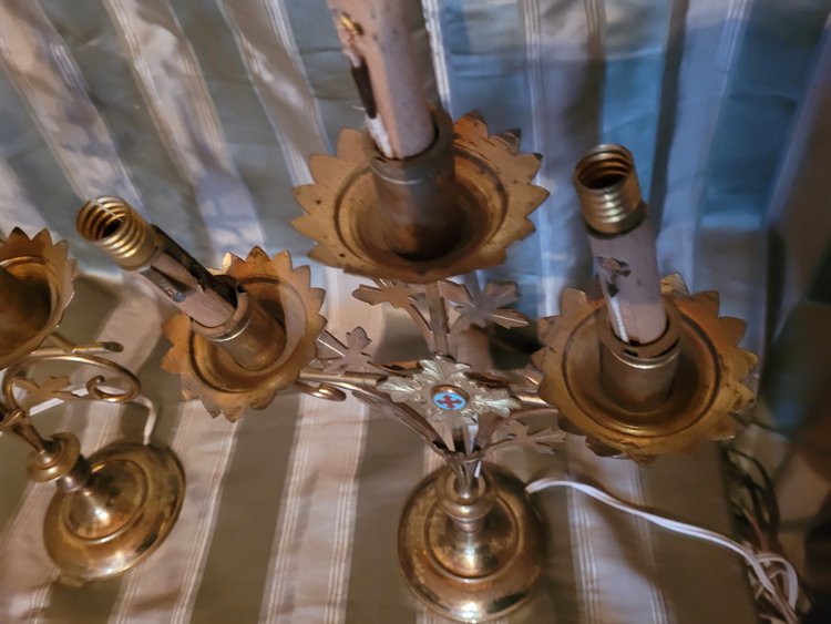 Pair of church candlesticks, circa 1900