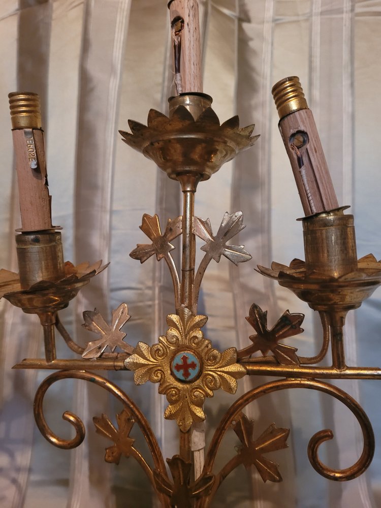 Pair of church candlesticks, circa 1900