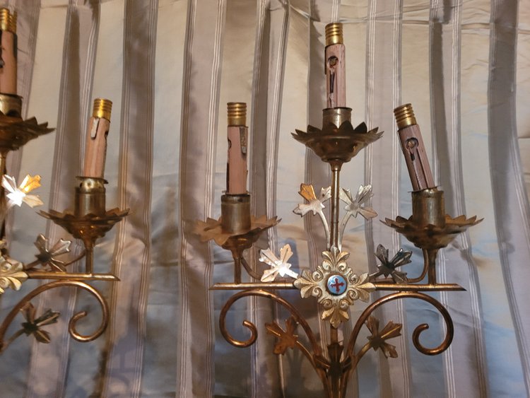 Pair of church candlesticks, circa 1900