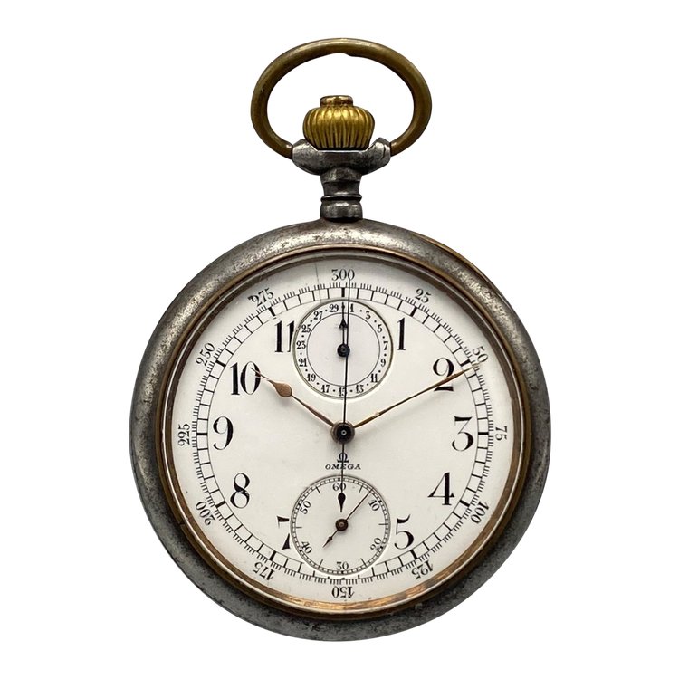 OMEGA, montre chronographe de poche Suisse, fin XIXème siècle