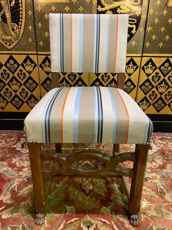 Set of 8 Renaissance style oak chairs