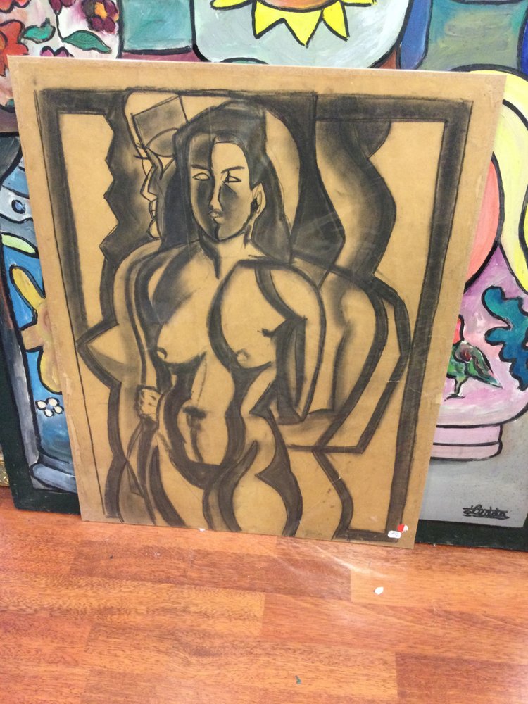 Dessin cubiste années 50