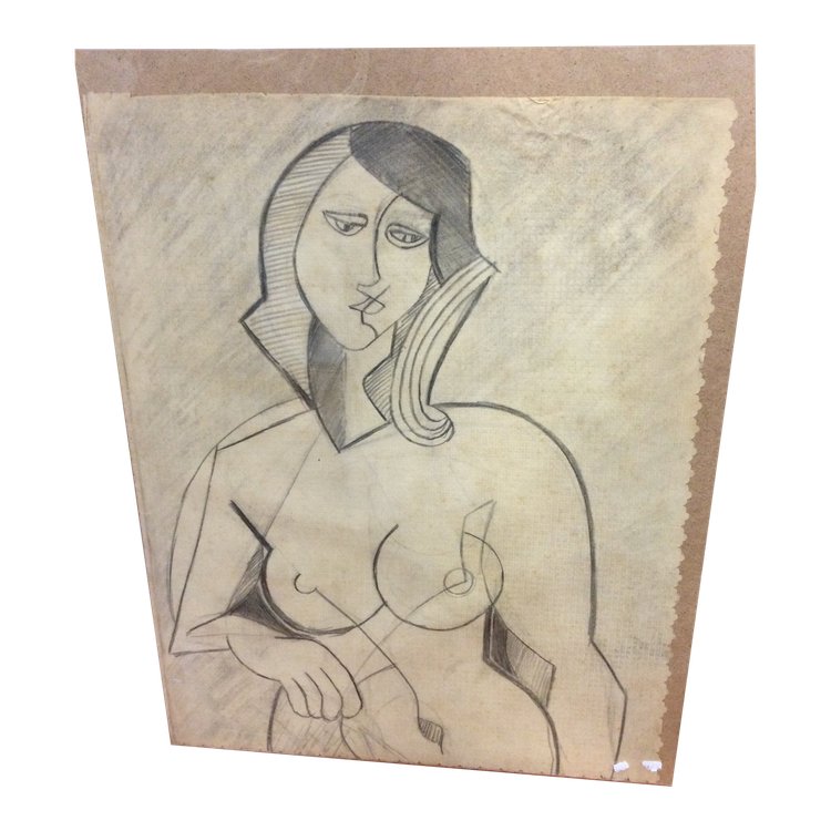 Cubist drawing from the '50s