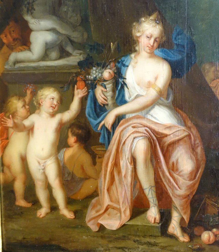 Mattheus Terwesten (attributed to): 18th century Dutch school, HSP - Allegory of abundance