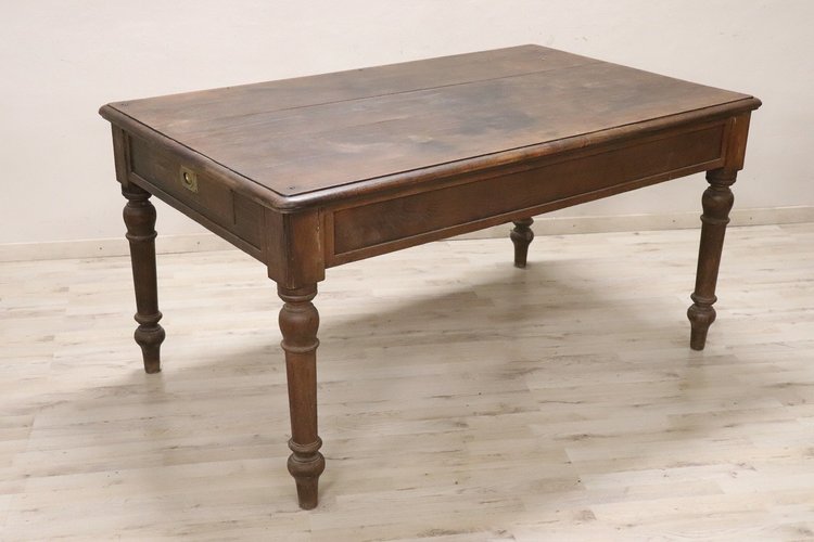 Table de Cuisine en Bois de Sapin, Début du 20ème Siècle