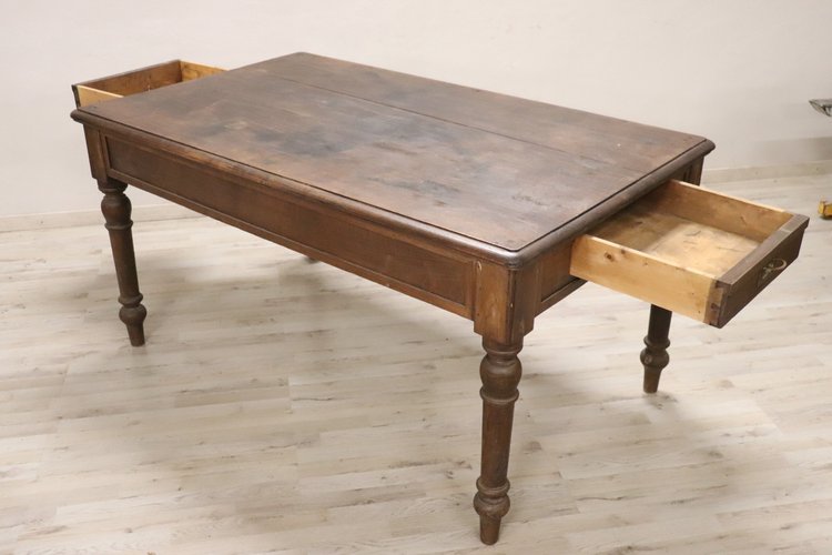 Table de Cuisine en Bois de Sapin, Début du 20ème Siècle