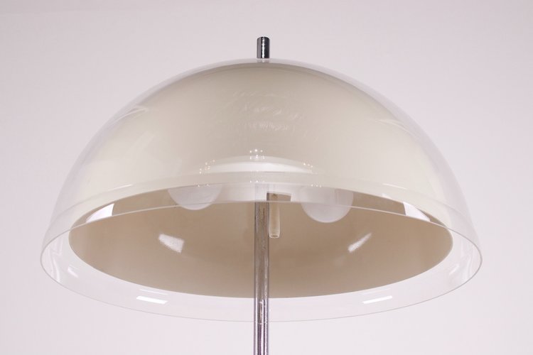 Mushroom lamp with double shade and marble base.