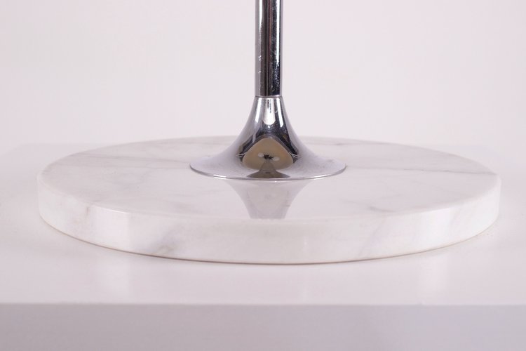 Mushroom lamp with double shade and marble base.