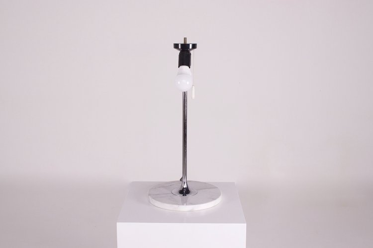 Mushroom lamp with double shade and marble base.