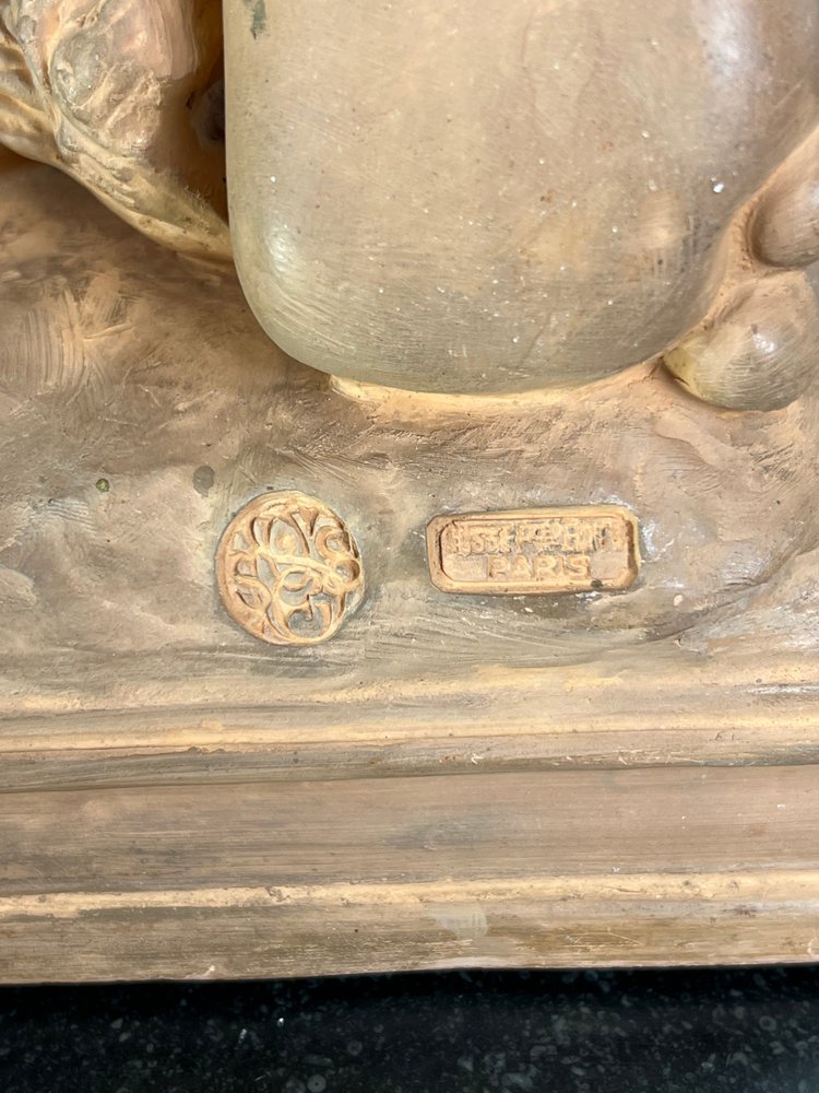 JEAN BAPTISTE CARPEAUX / TERRE CUITE SIGNÉE LE PÊCHEUR NAPOLITAIN A LA COQUILLE