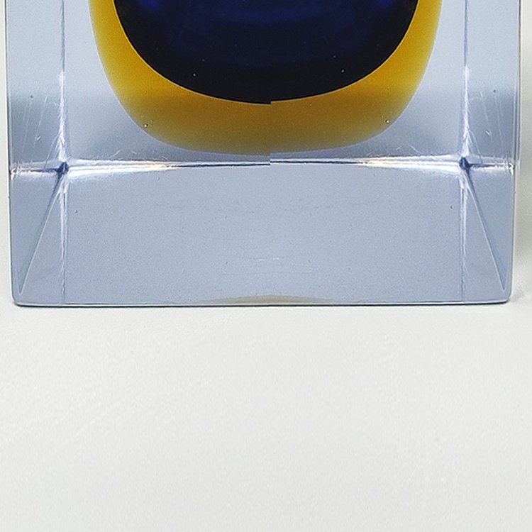 1960er Jahre Atemberaubendes blaues Tischfeuerzeug aus Murano-Sommerso-Glas von Flavio Poli für Seguso