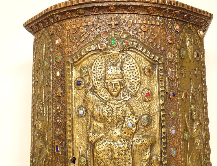 Tabernacle Cuivre Repoussé Saint Germain Orthodoxe Byzantin Croisade XIXème