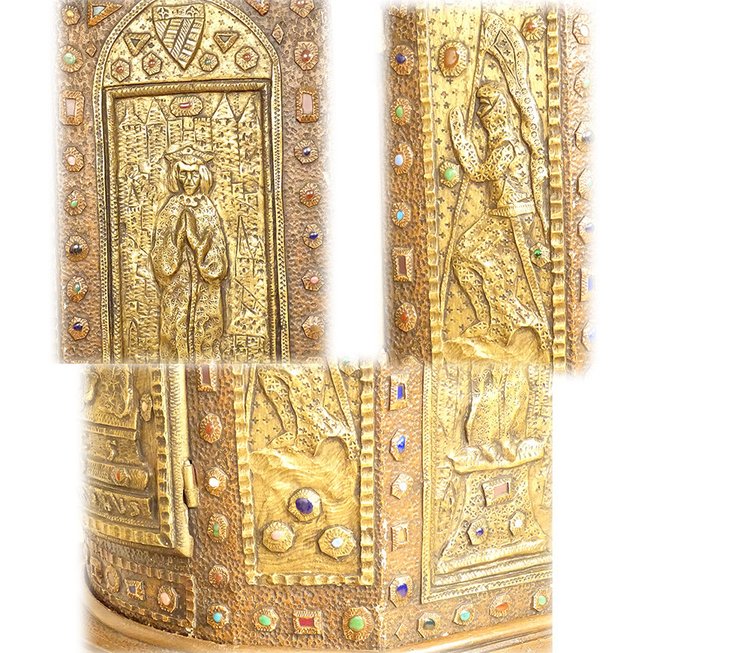 Tabernacle Cuivre Repoussé Saint Germain Orthodoxe Byzantin Croisade XIXème