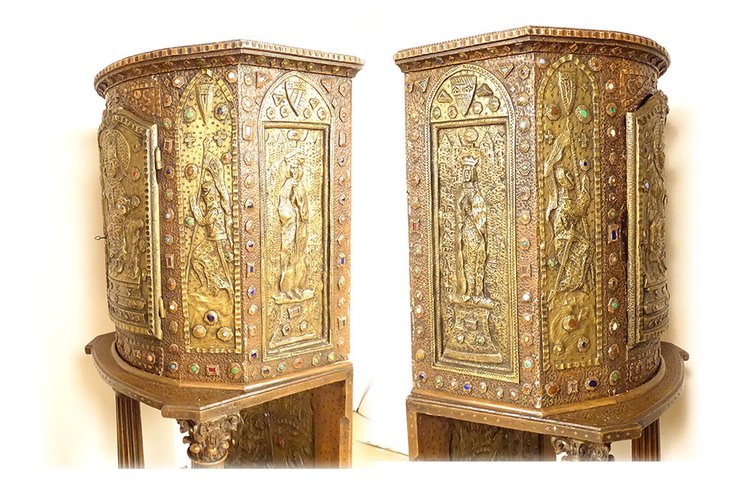 Tabernacle Cuivre Repoussé Saint Germain Orthodoxe Byzantin Croisade XIXème