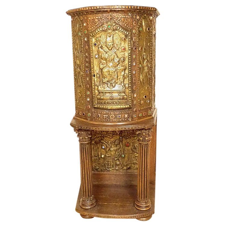 Tabernacle Cuivre Repoussé Saint Germain Orthodoxe Byzantin Croisade XIXème