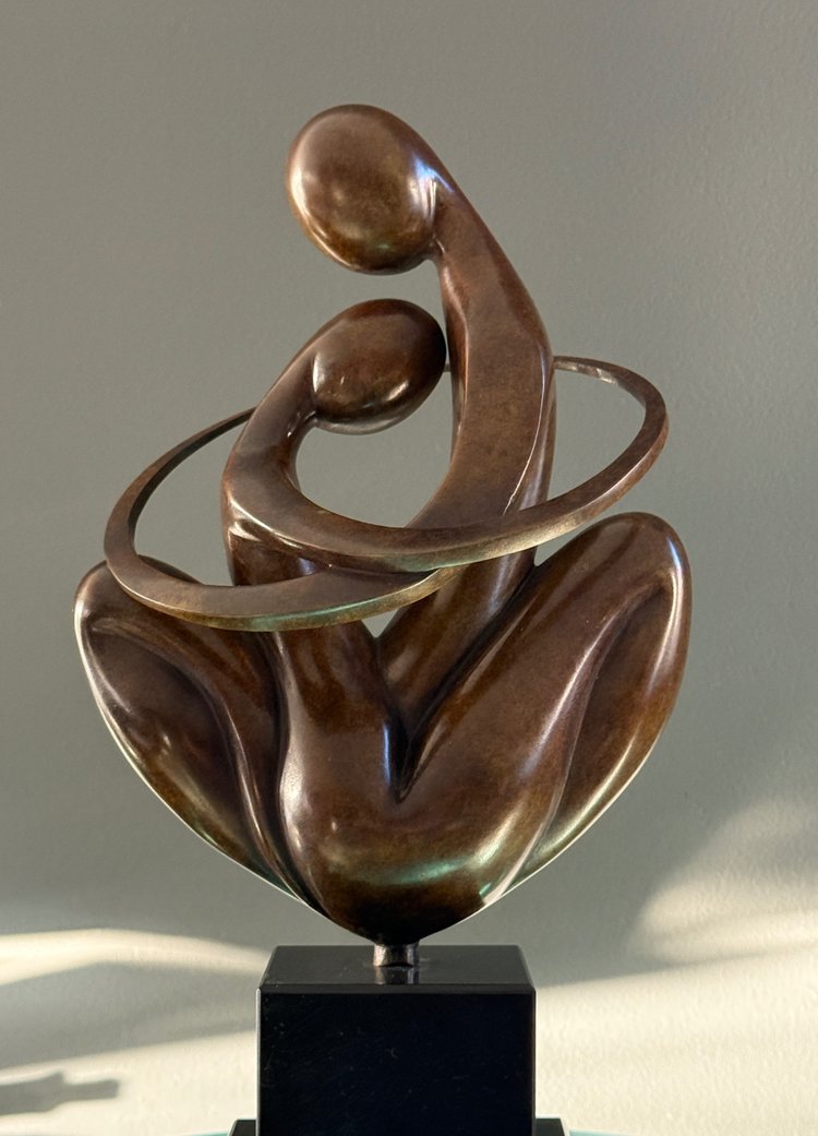 Ludmila Tchérina, Sculpture En Bronze " Europe A Coeur" Signée (1924 - 2004)