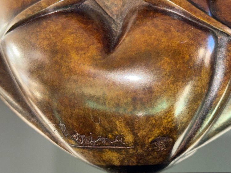 Ludmila Tchérina, Sculpture En Bronze " Europe A Coeur" Signée (1924 - 2004)
