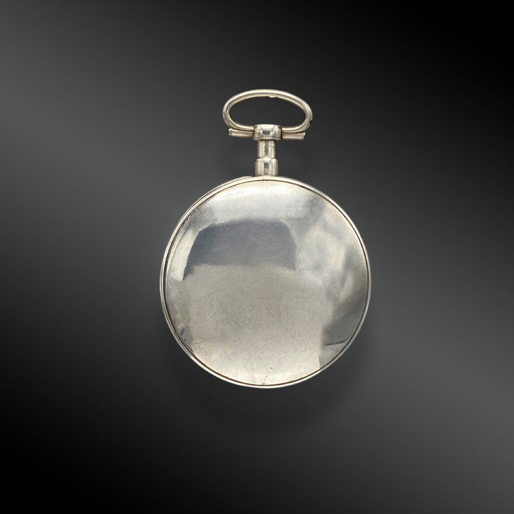 Taschenuhr, Hahn, in Silber. Frankreich 19. Jahrhundert