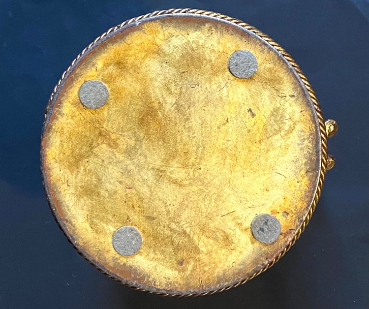 Li Puma. Gilded metal basket. Trimmings decoration. Italy, mid-20th century.