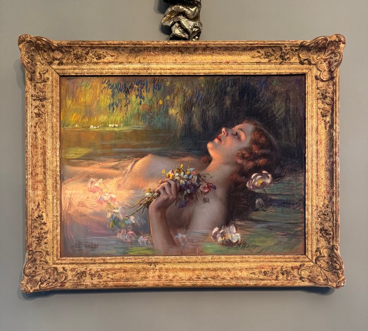 Enjolras Delphin, magnificent large signed pastel.