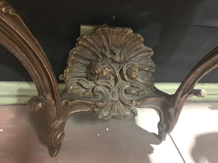 Louis XV console in carved and patinated wood, 18th century period
