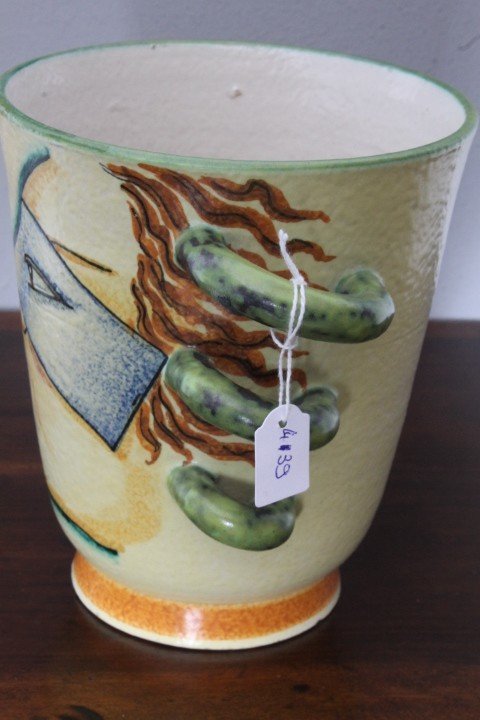 Ivos Pacetti, marque Dima Albisola. Vase futuriste des années 1930. Double face taille H 17 