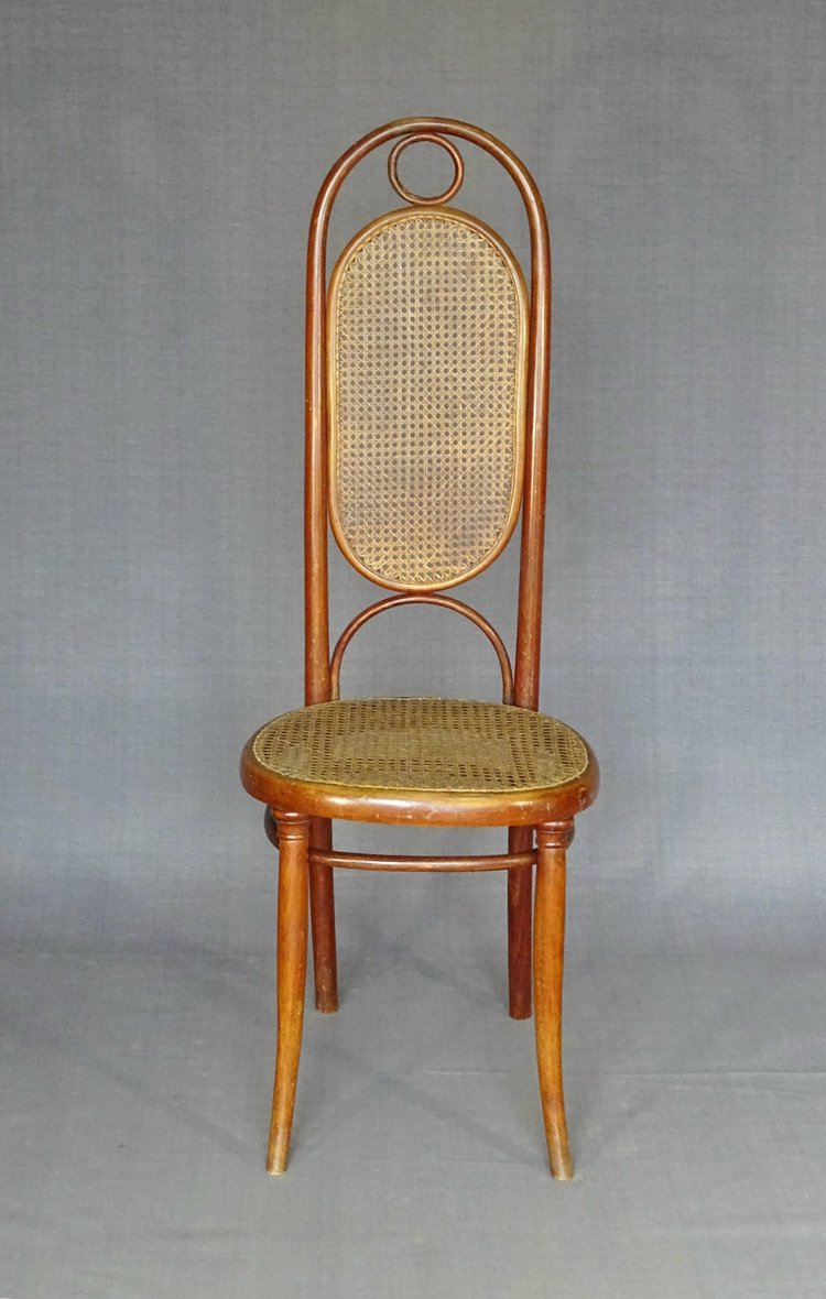 Sedia Thonet N°17, 1865 circa color ciliegio chellac-etichetta 1a -