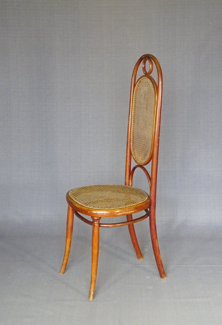 Sedia Thonet N°17, 1865 circa color ciliegio chellac-etichetta 1a -