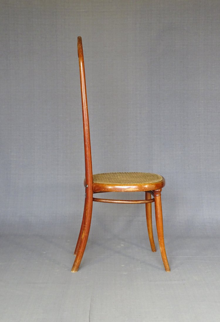 Sedia Thonet N°17, 1865 circa color ciliegio chellac-etichetta 1a -