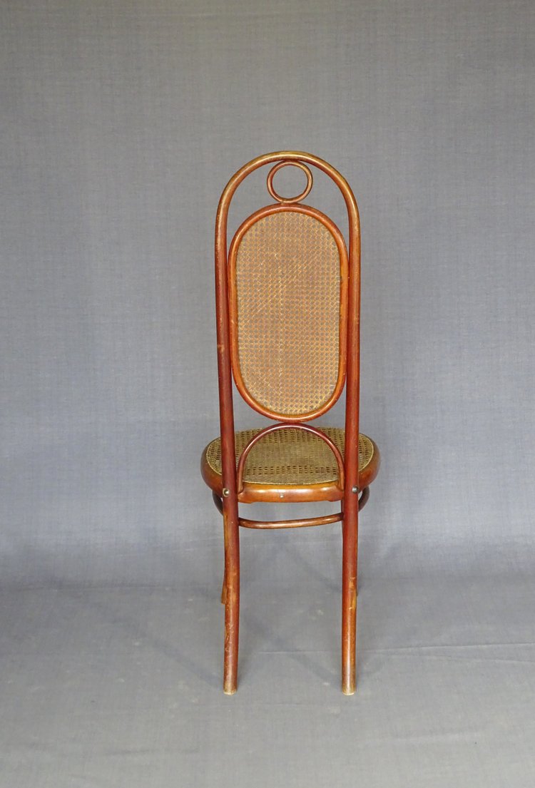 Sedia Thonet N°17, 1865 circa color ciliegio chellac-etichetta 1a -
