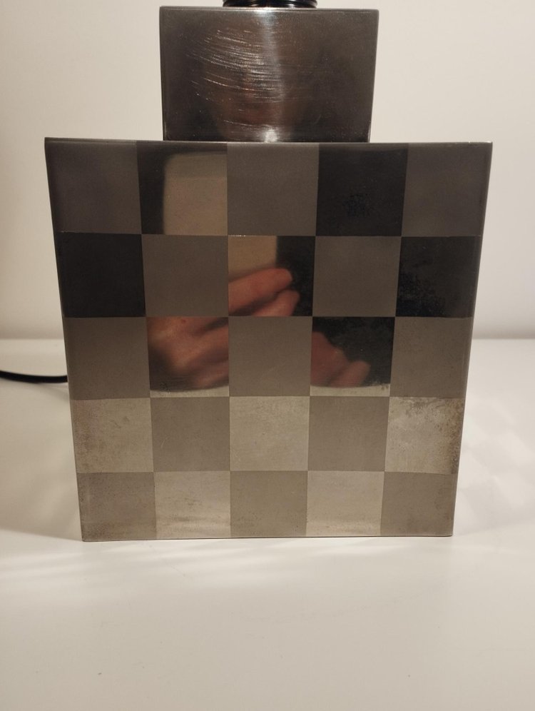 Cube lamp - checkerboard - attributed to Françoise Sée - Space Age Design - Period 60 / 70 - sixties / seventies