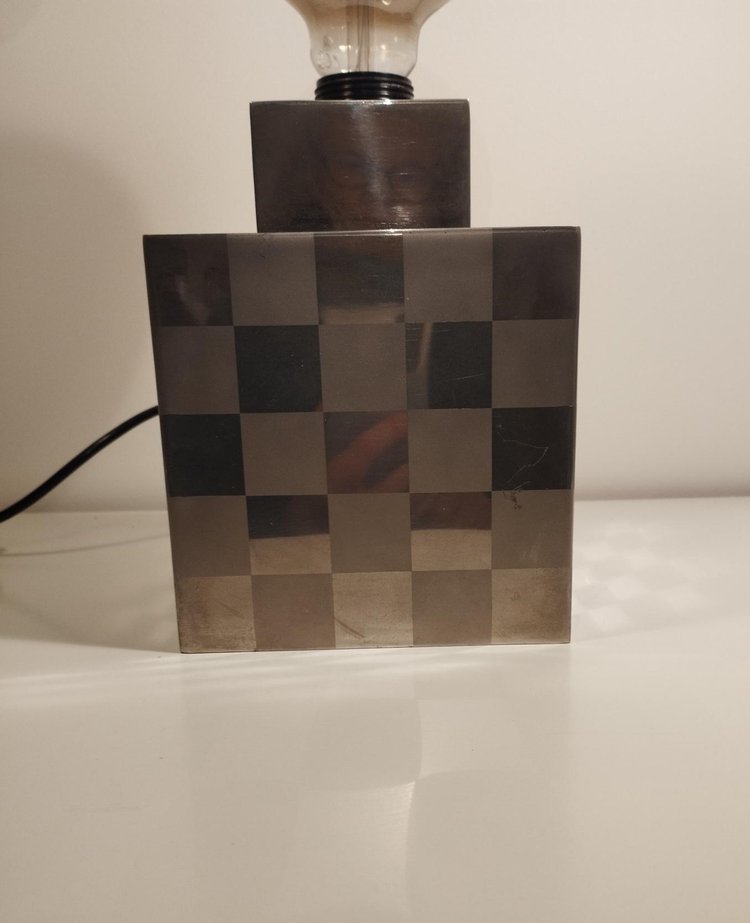Cube lamp - checkerboard - attributed to Françoise Sée - Space Age Design - Period 60 / 70 - sixties / seventies