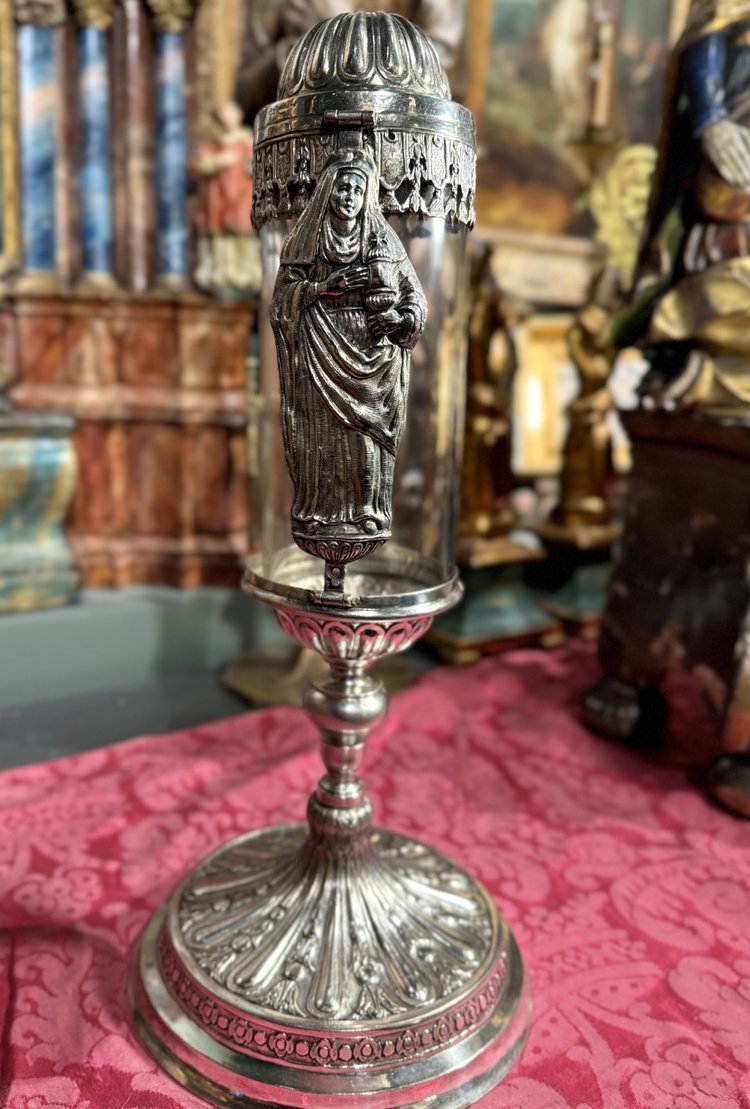 Monstrance Reliquary and its Glass Cylinder – 18th Century
