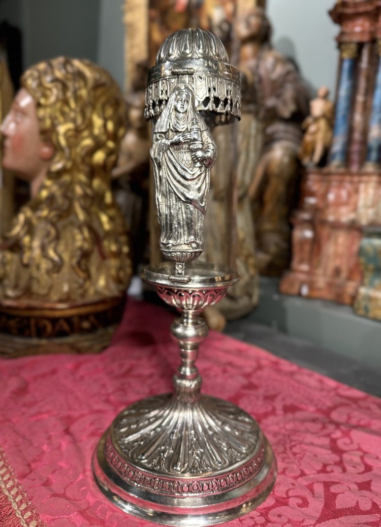 Monstrance Reliquary and its Glass Cylinder – 18th Century