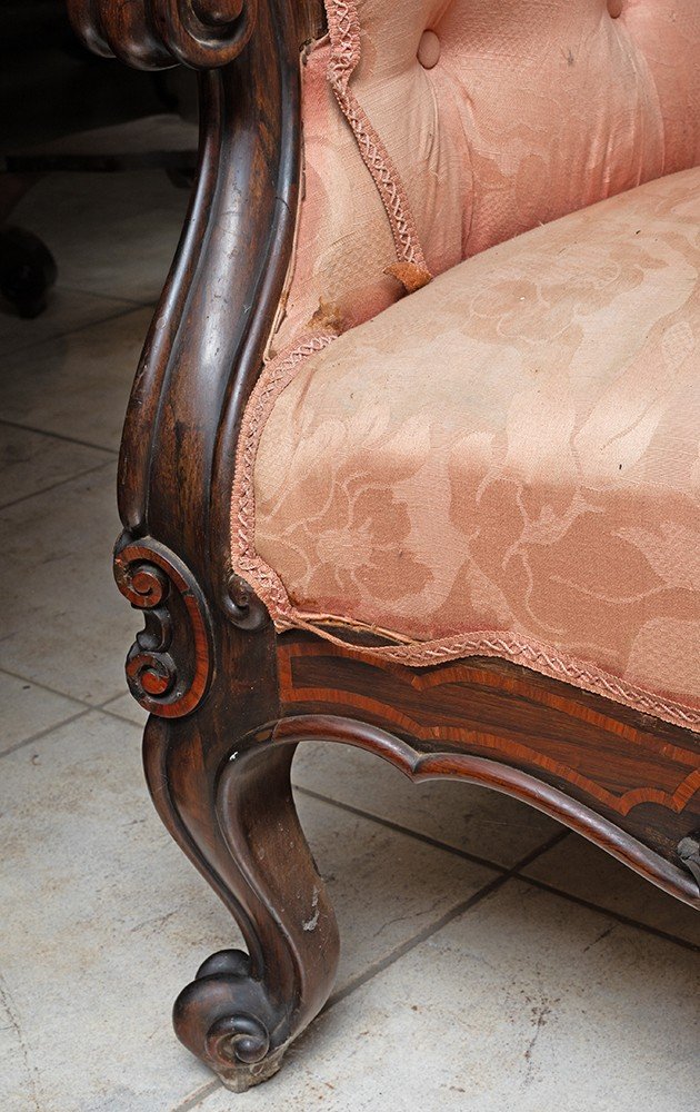 Antique Neapolitan Louis Philippe sofa, 19th century.