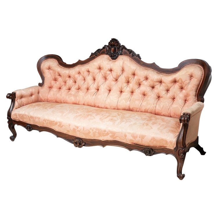 Antique Neapolitan Louis Philippe sofa, 19th century.