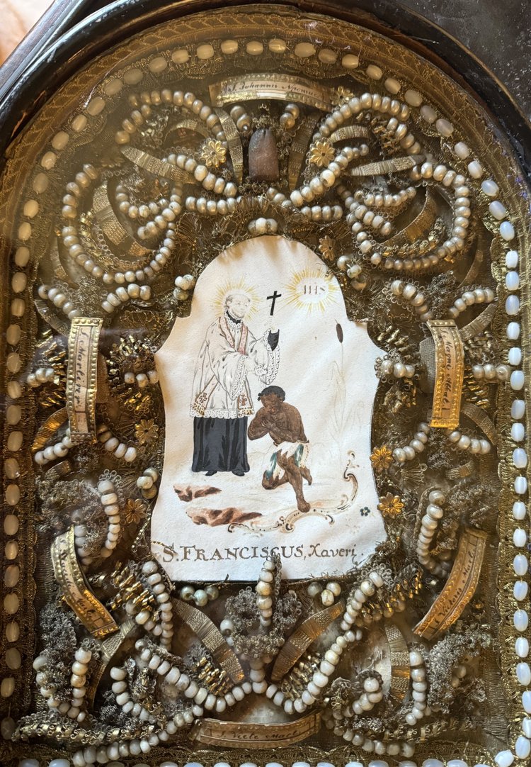 Tableau Reliquaire à La Gloire De Saint François Xavier – XVIIIe 