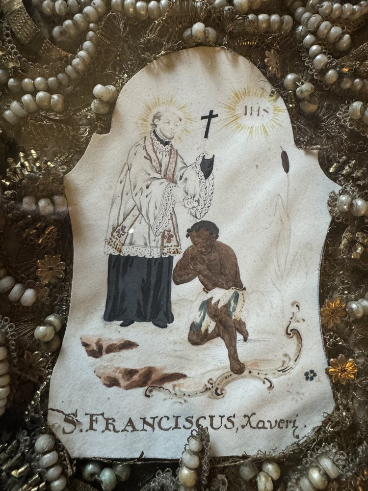 Tableau Reliquaire à La Gloire De Saint François Xavier – XVIIIe 